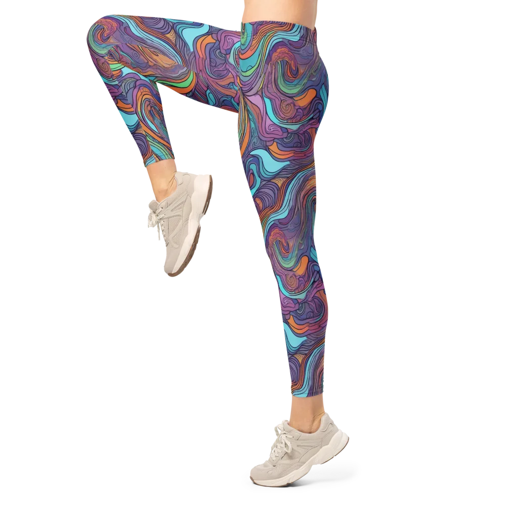 Tidal Psychedelia on Leggings — Left