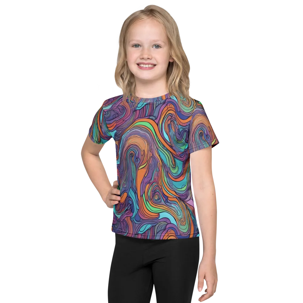 Tidal Psychedelia on Kids Crew Neck T-Shirt — Front