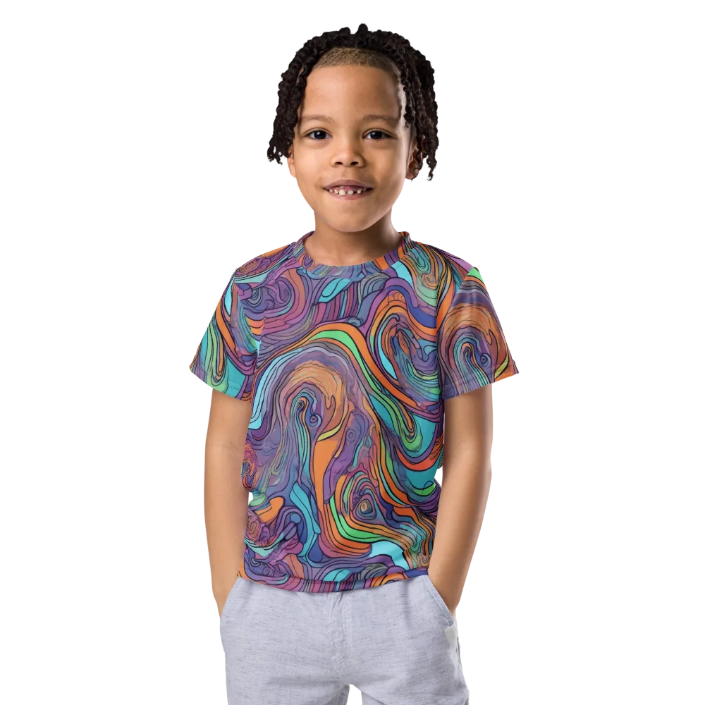 Tidal Psychedelia on Kids Crew Neck T-Shirt — Front