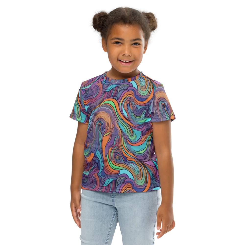 Tidal Psychedelia on Kids Crew Neck T-Shirt — Front