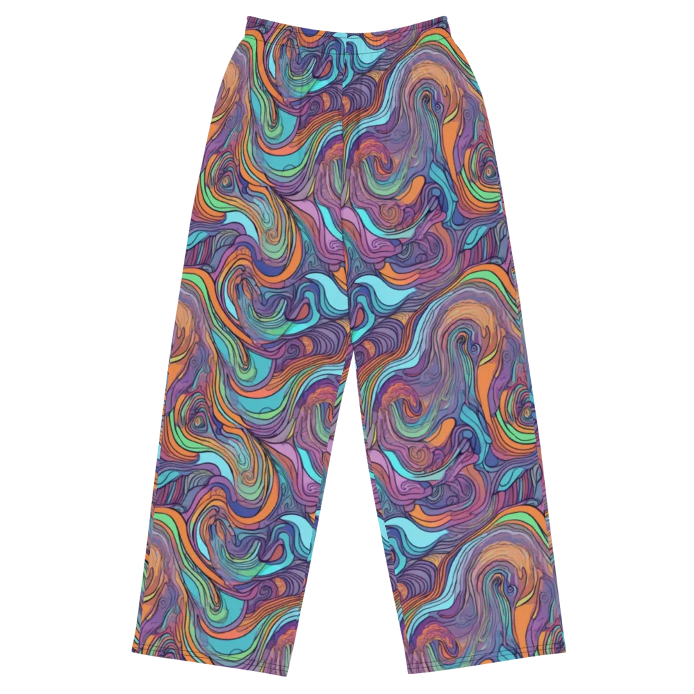 Tidal Psychedelia on Wide-Leg Pants — Front