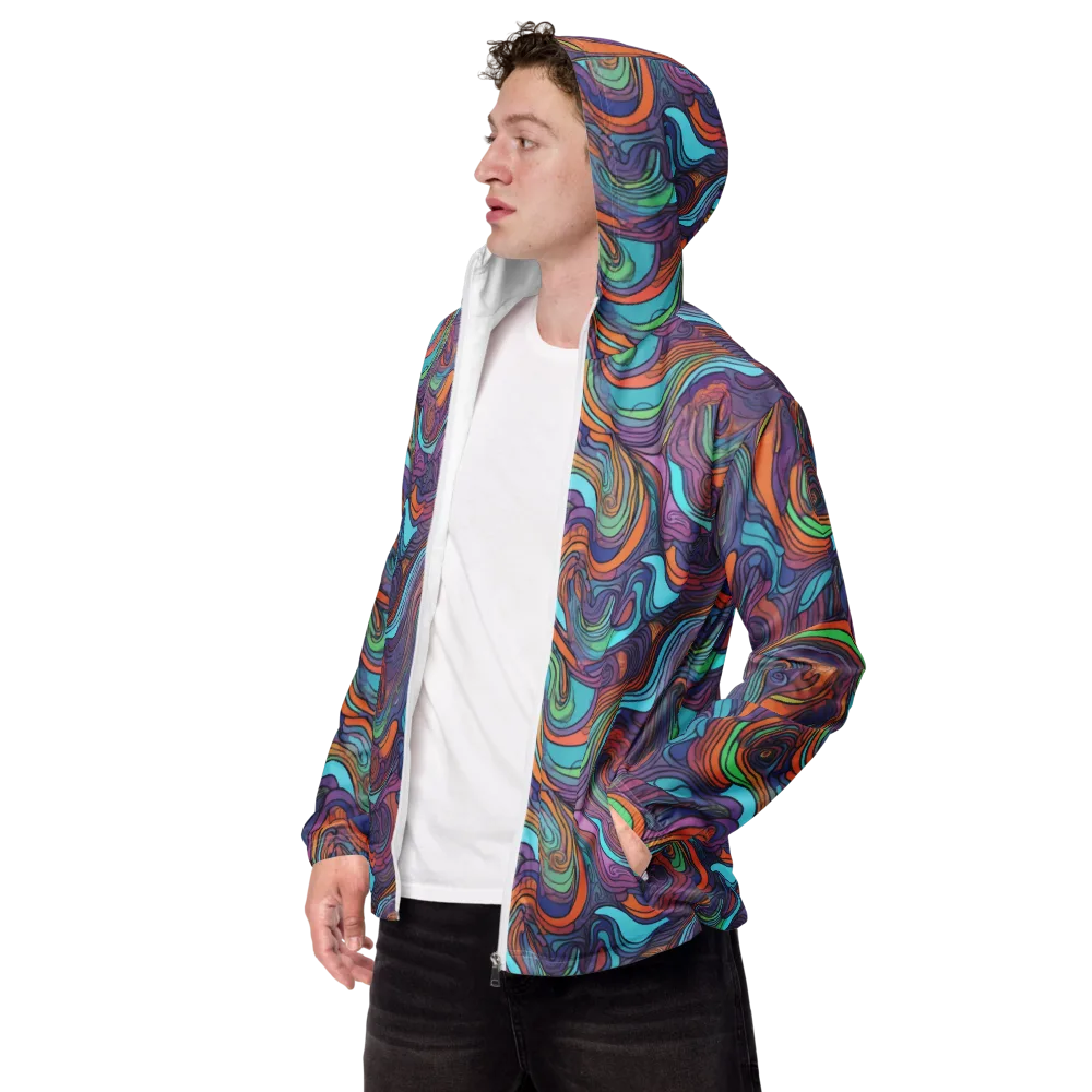 Tidal Psychedelia on Men's Windbreaker — Left Front