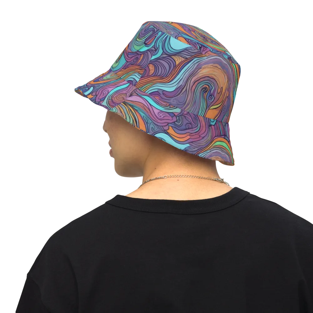 Tidal Psychedelia on Reversible Bucket Hat — Back Inside