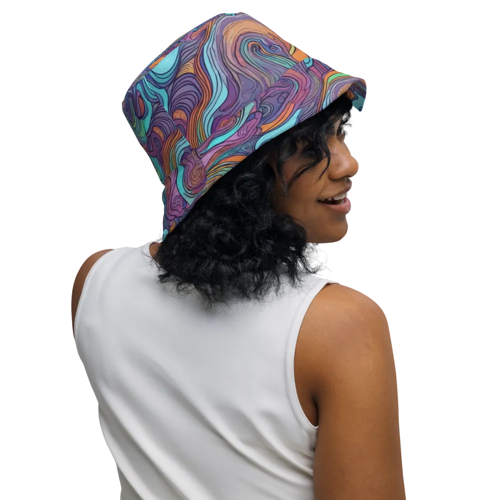 Tidal Psychedelia on Reversible Bucket Hat — Right Outside