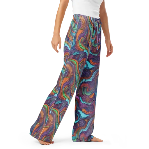 Tidal Psychedelia on a Women's Pajama Pants