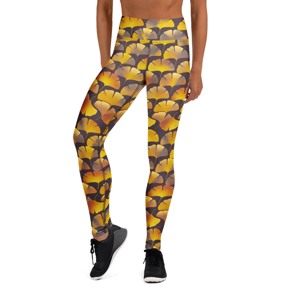 Gilded Ginkgo on Yoga Leggings — Front