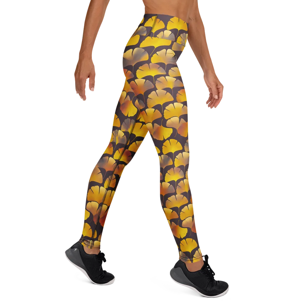 Gilded Ginkgo on Yoga Leggings — Right