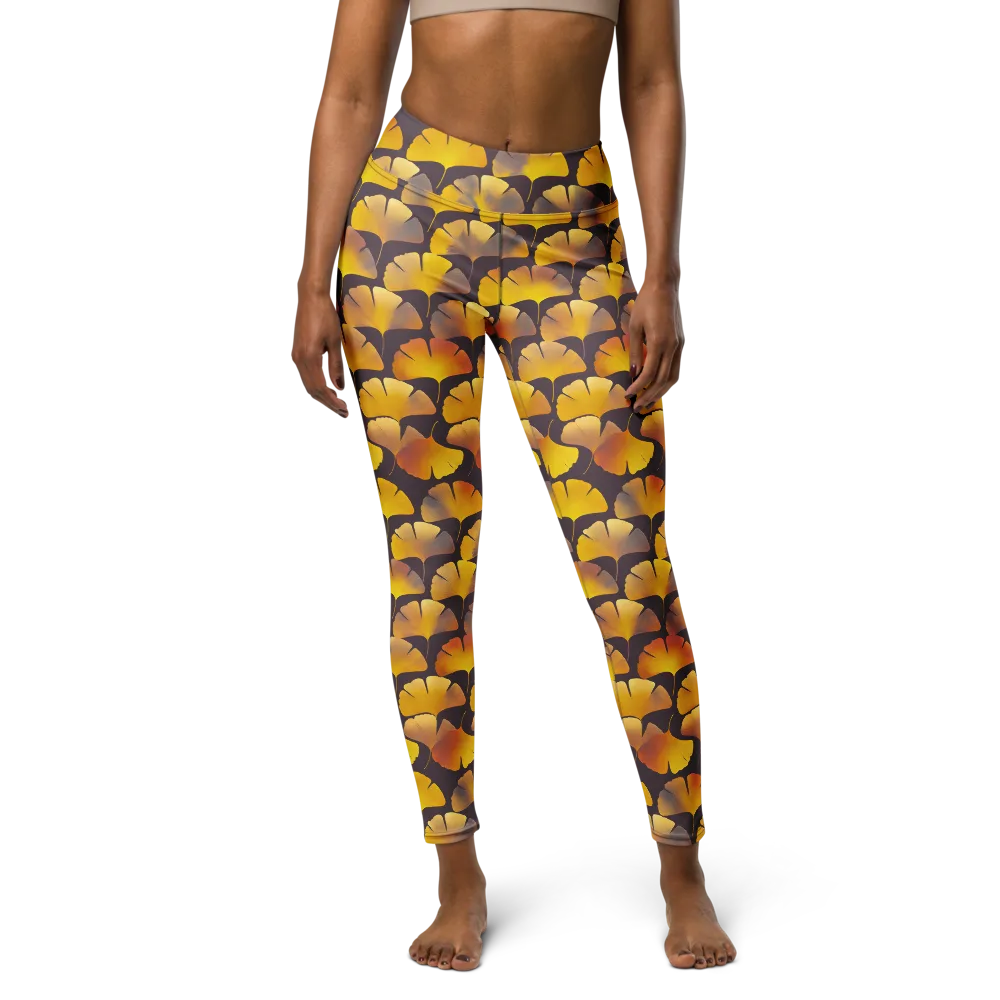 Gilded Ginkgo on Yoga Leggings — Front
