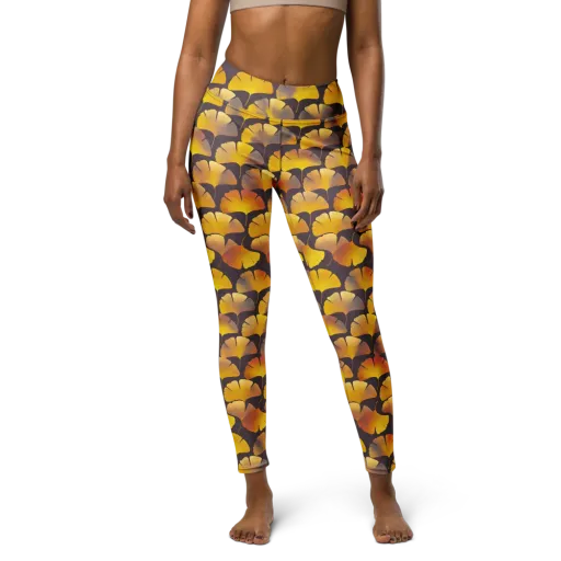Gilded Ginkgo on a Yoga Leggings