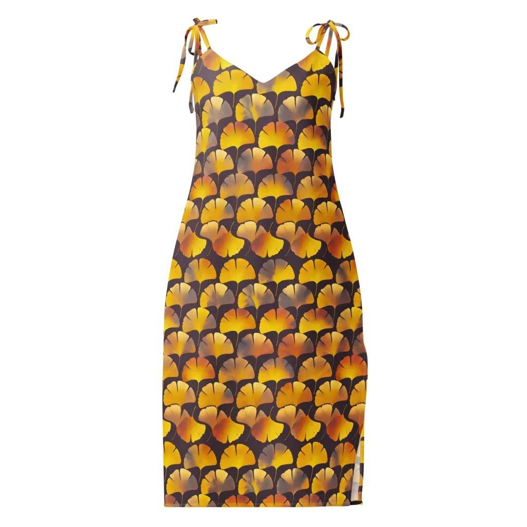 Gilded Ginkgo on Slip Dress — Front