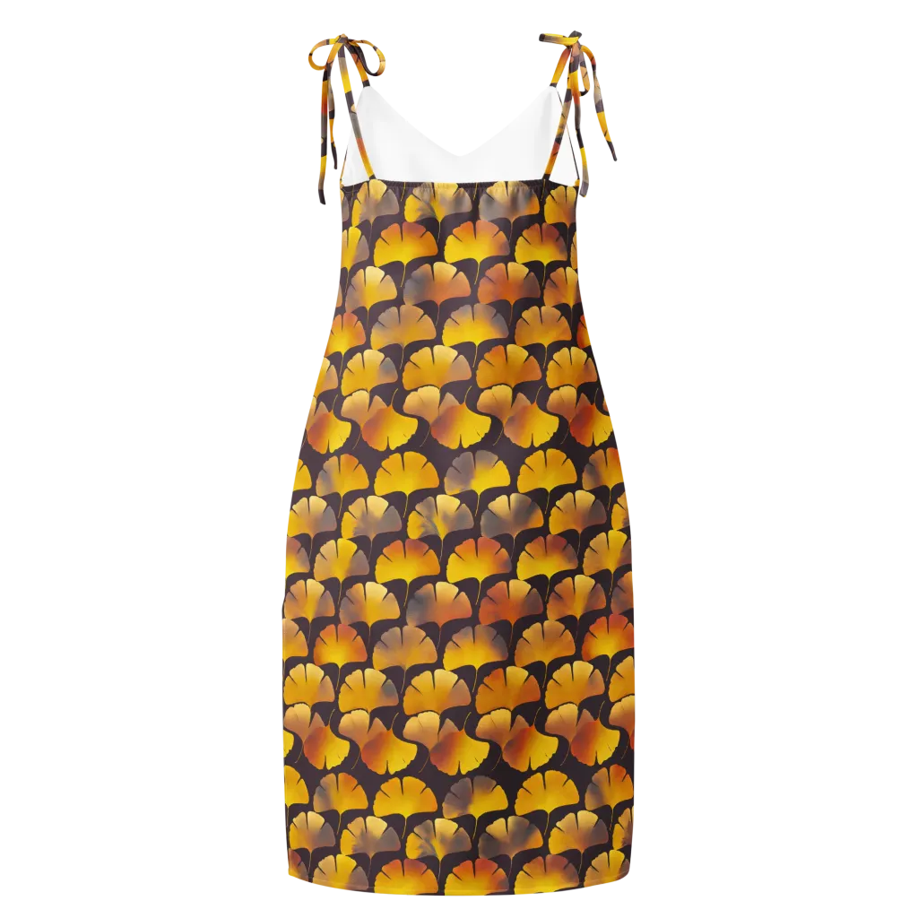 Gilded Ginkgo on Slip Dress — Back