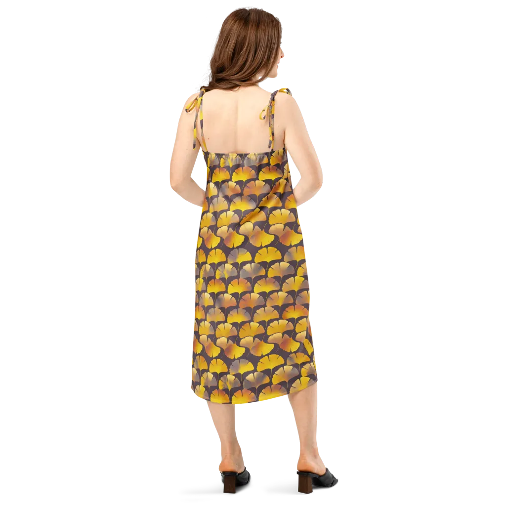Gilded Ginkgo on Slip Dress — Back
