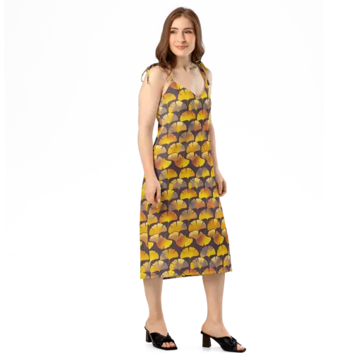 Gilded Ginkgo on a Slip Dress