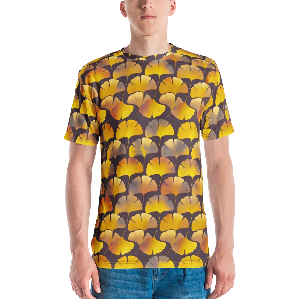 Gilded Ginkgo on Men's Crew Neck T-Shirt — Front