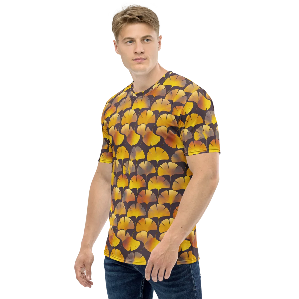 Gilded Ginkgo on Men's Crew Neck T-Shirt — Left