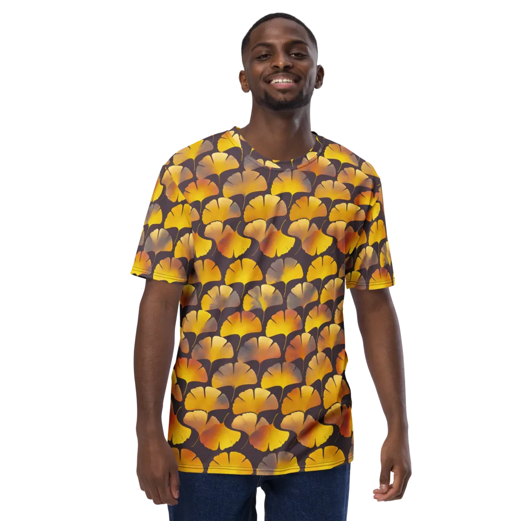 Gilded Ginkgo on Men's Crew Neck T-Shirt — Front