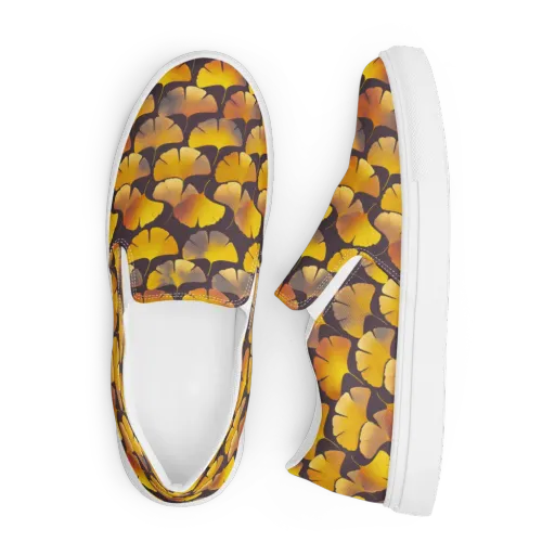 Gilded Ginkgo on a Men's Slip-On Canvas Shoes