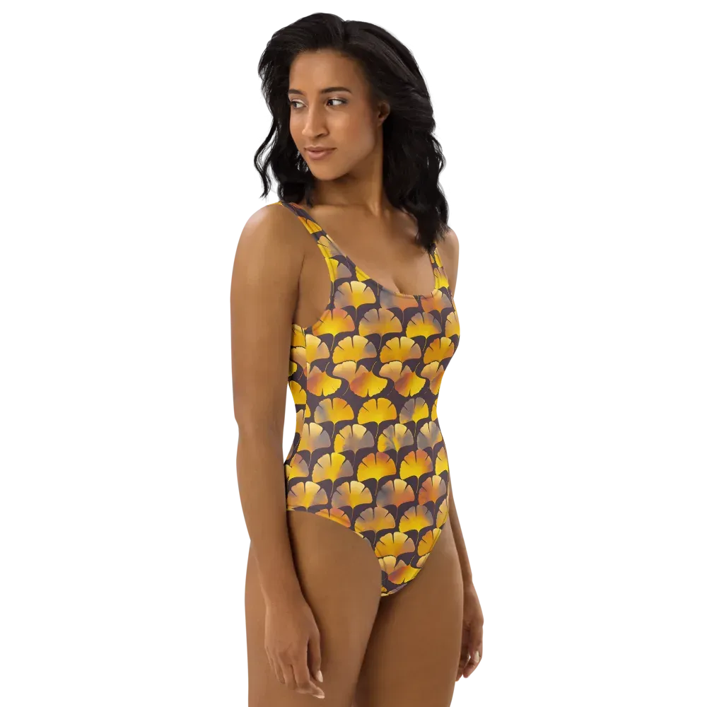 Gilded Ginkgo on One-Piece Swimsuit — Right