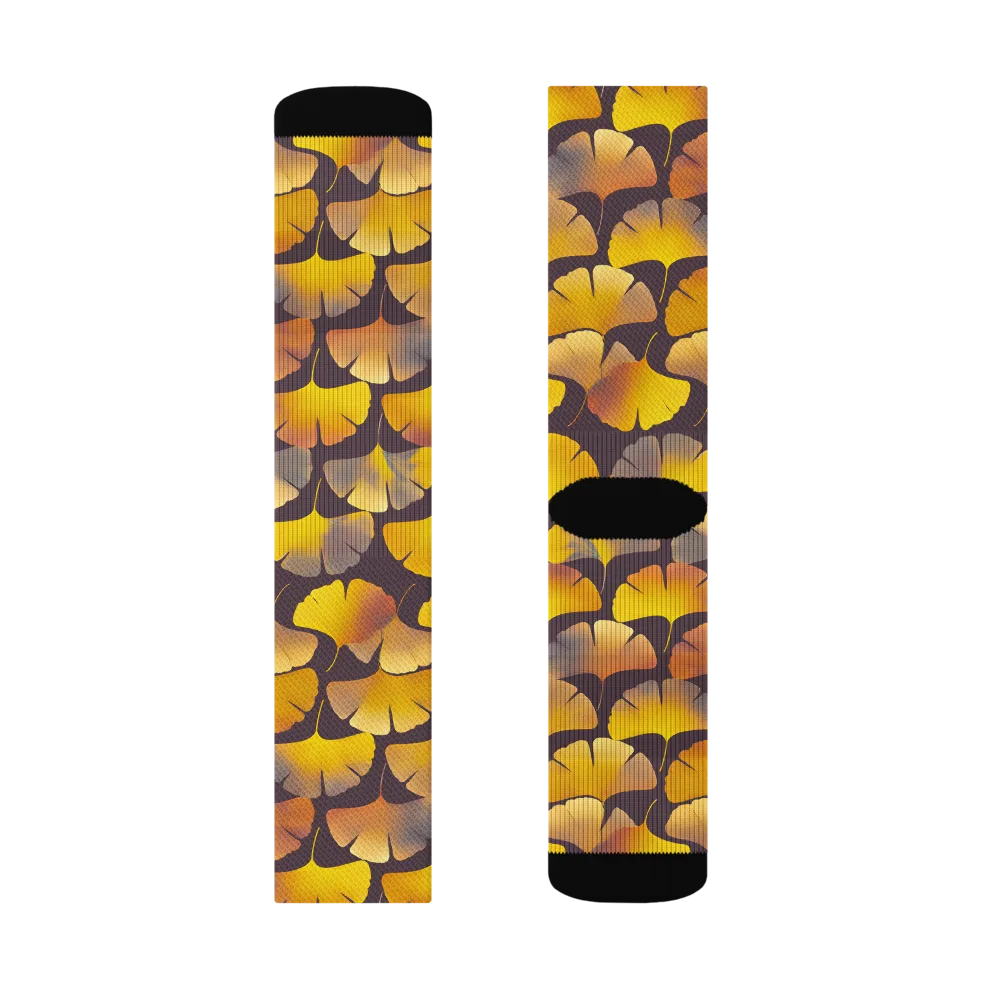 Gilded Ginkgo on Socks — Right Sock