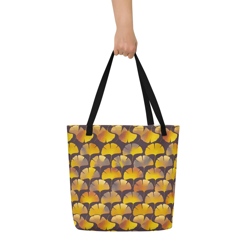 Gilded Ginkgo on Large Tote Bag W/ Pocket — Front
