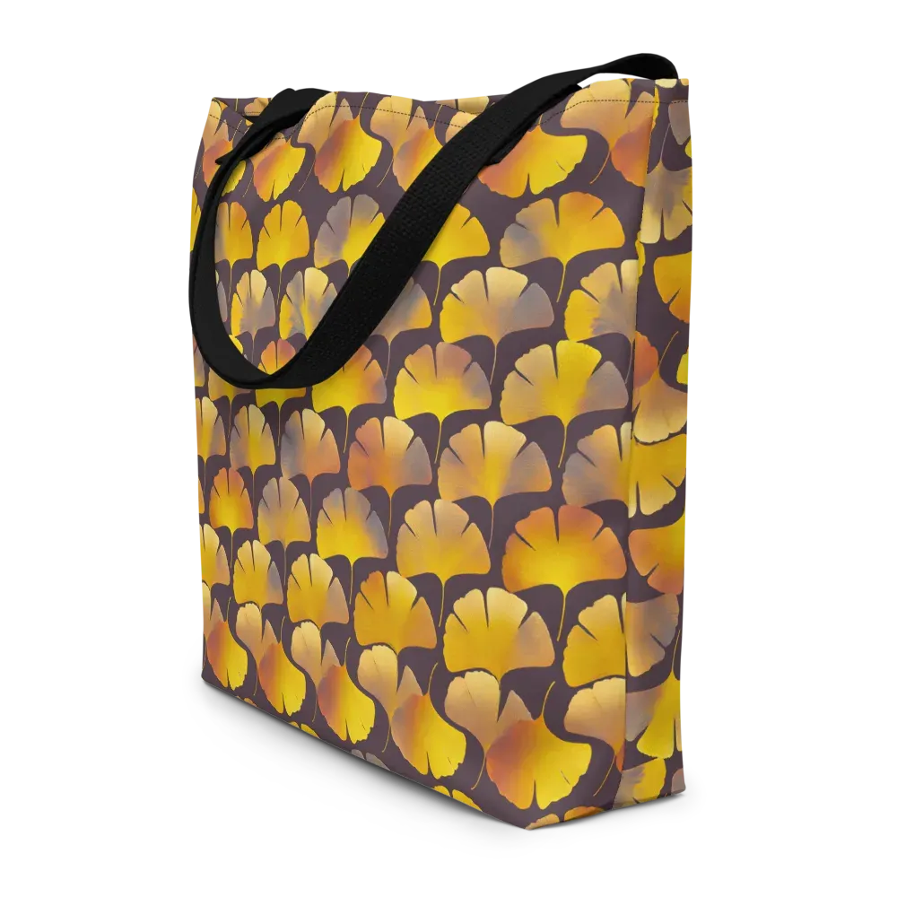 Gilded Ginkgo on Large Tote Bag W/ Pocket — Front