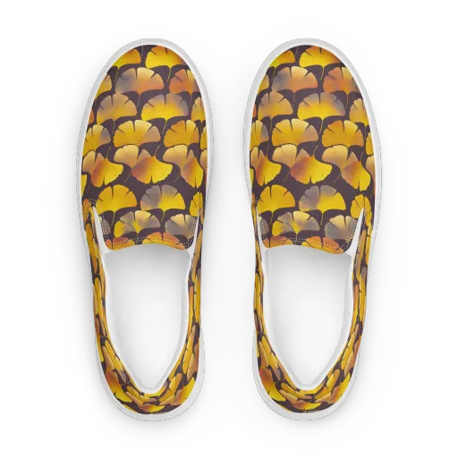 Gilded Ginkgo on a Women's Slip-On Canvas Shoes