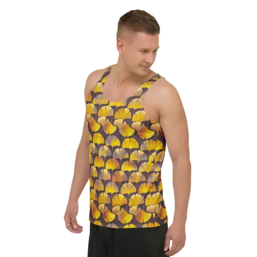 Gilded Ginkgo on a Men's Tank Top