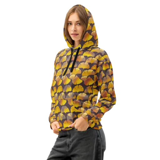 Gilded Ginkgo on a Cotton Hoodie