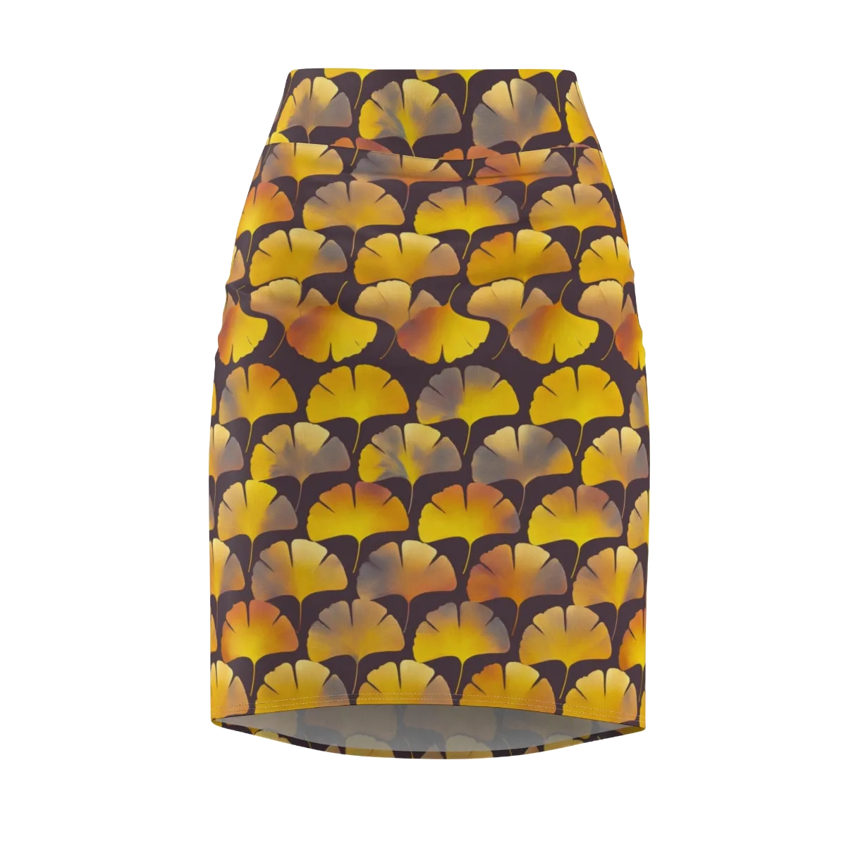 Gilded Ginkgo on Pencil Skirt — Front