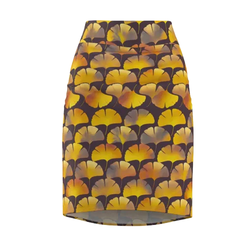 Gilded Ginkgo on a Pencil Skirt