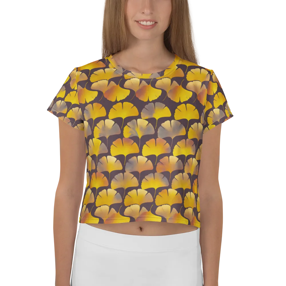 Gilded Ginkgo on Crop Tee — Front