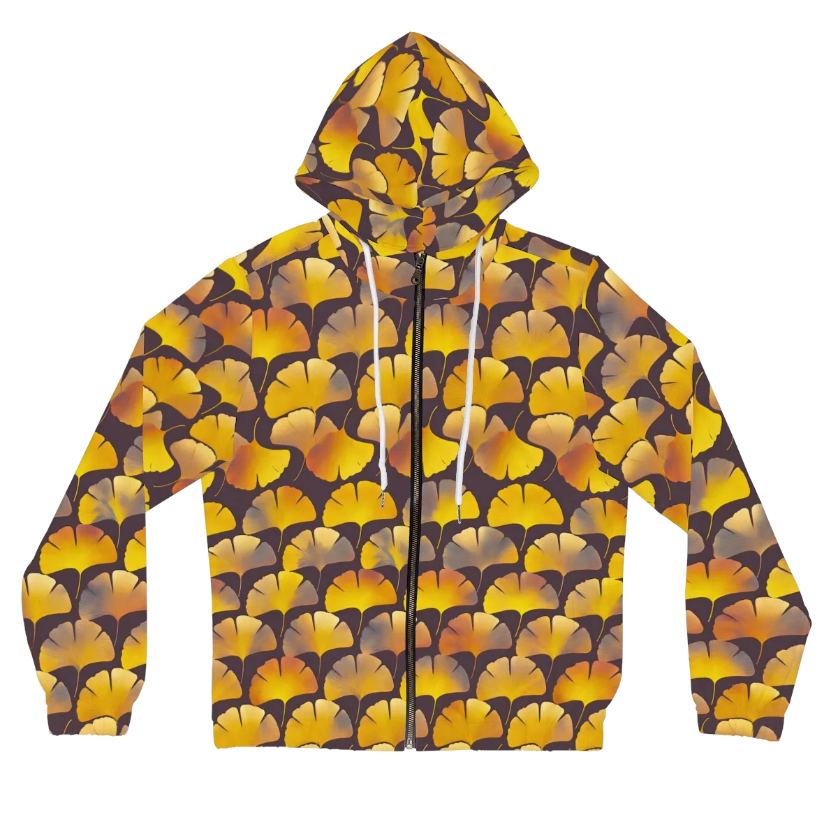 Gilded Ginkgo on Women's Full-Zip Hoodie — Front