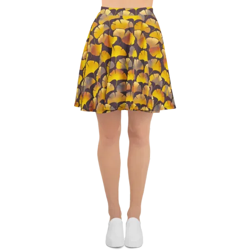 Gilded Ginkgo on a Skater Skirt
