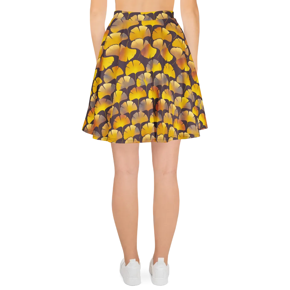 Gilded Ginkgo on Skater Skirt — Back