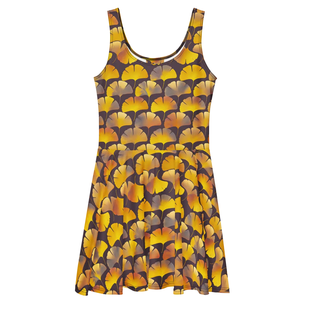 Gilded Ginkgo on Skater Dress — Front