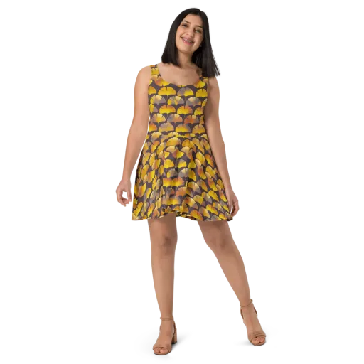 Gilded Ginkgo on a Skater Dress