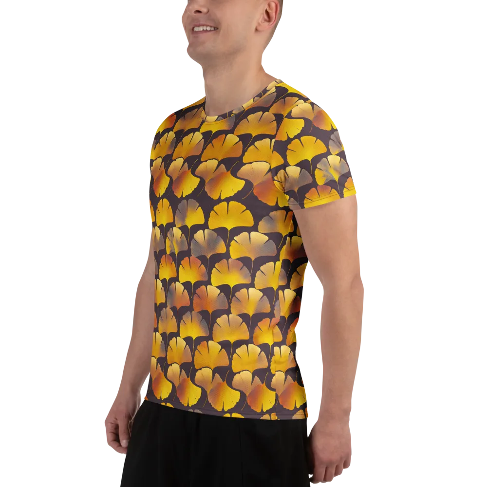 Gilded Ginkgo on Men's Athletic T-Shirt — Left