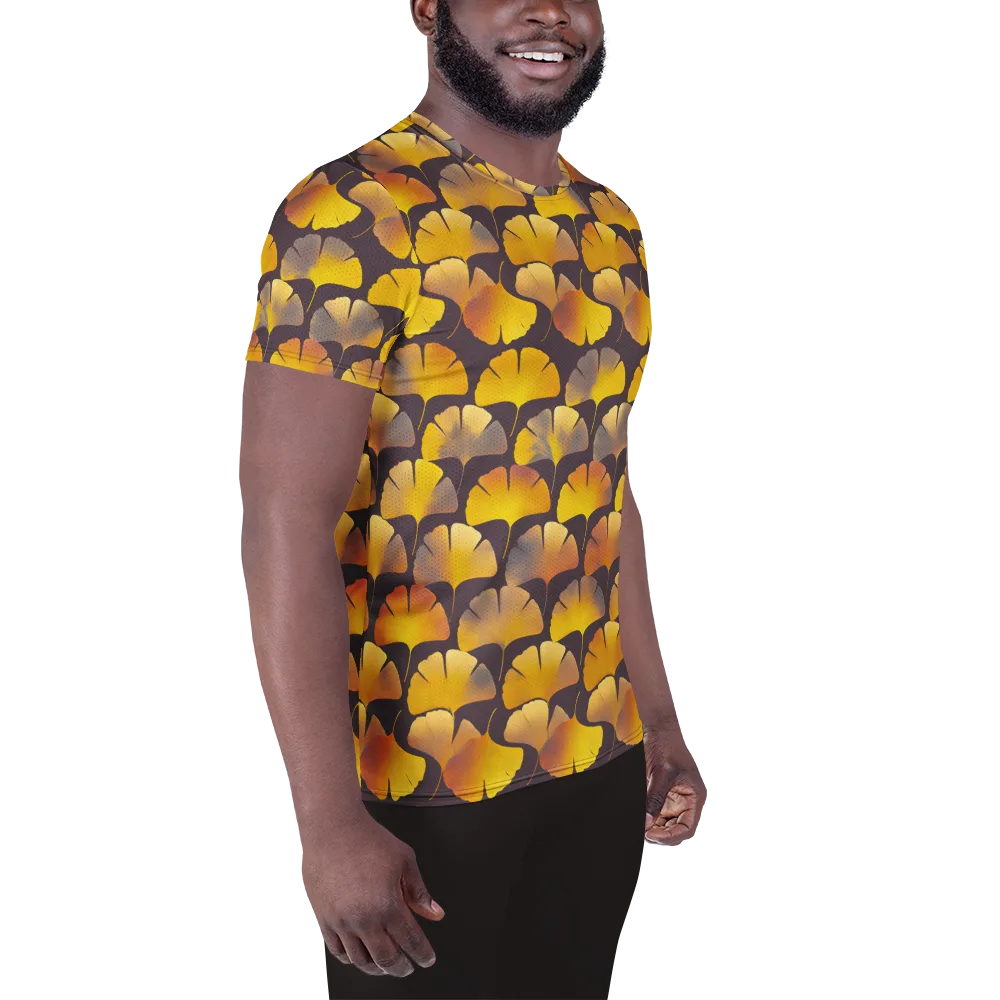 Gilded Ginkgo on Men's Athletic T-Shirt — Right