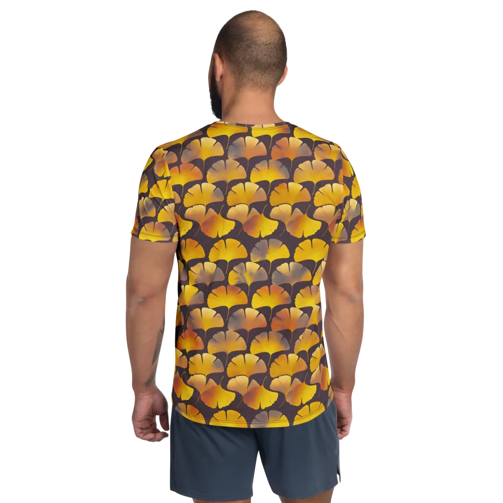 Gilded Ginkgo on Men's Athletic T-Shirt — Back