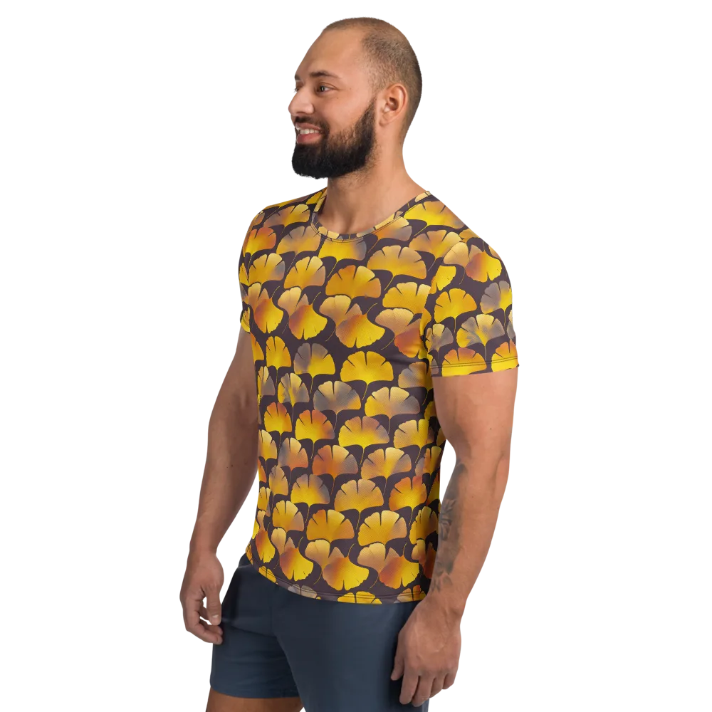 Gilded Ginkgo on Men's Athletic T-Shirt — Left