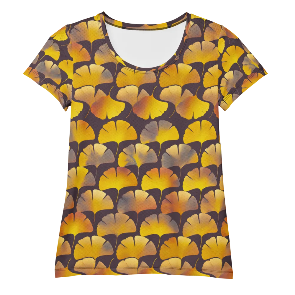 Gilded Ginkgo on Women's Athletic T-Shirt — Front