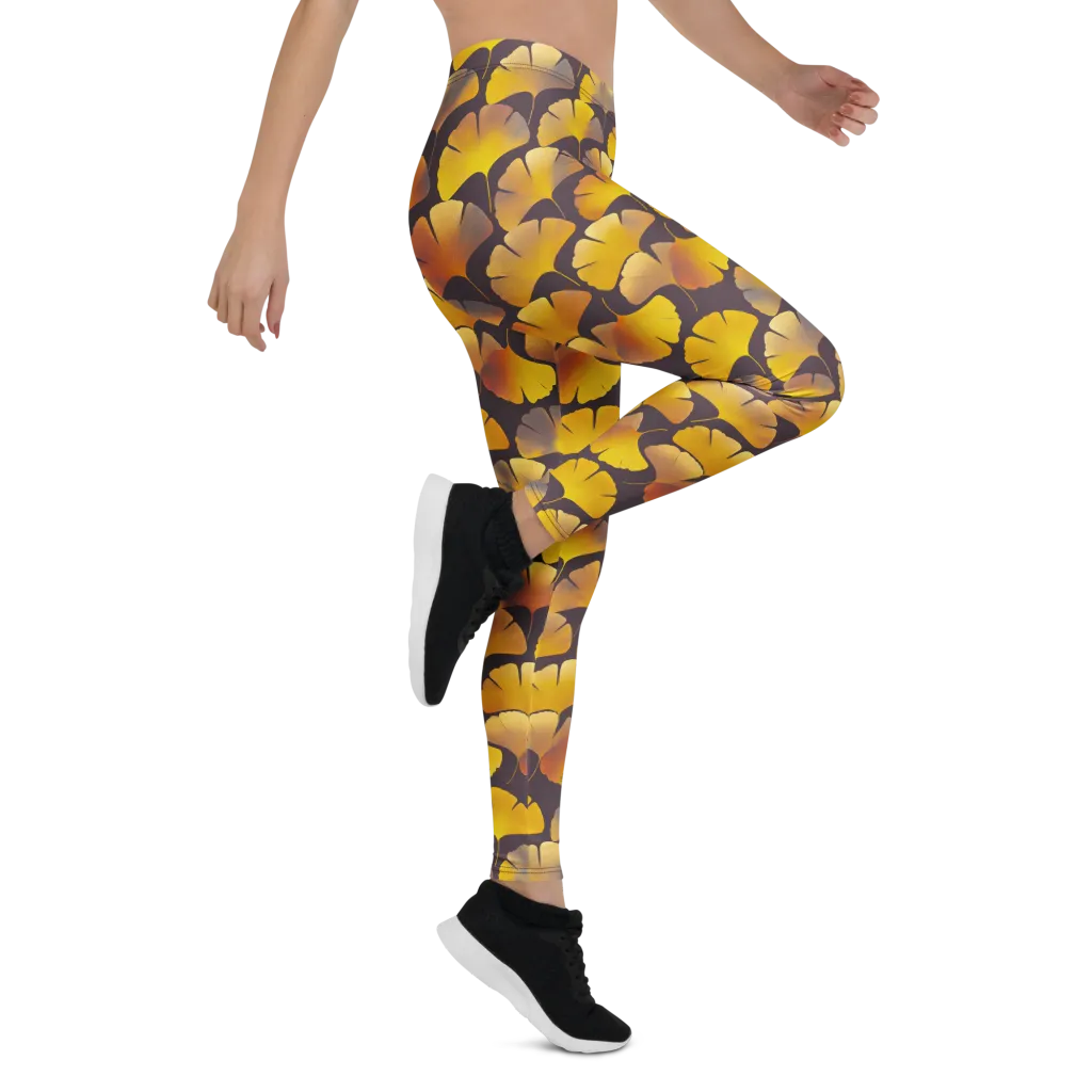 Gilded Ginkgo on Leggings — Right