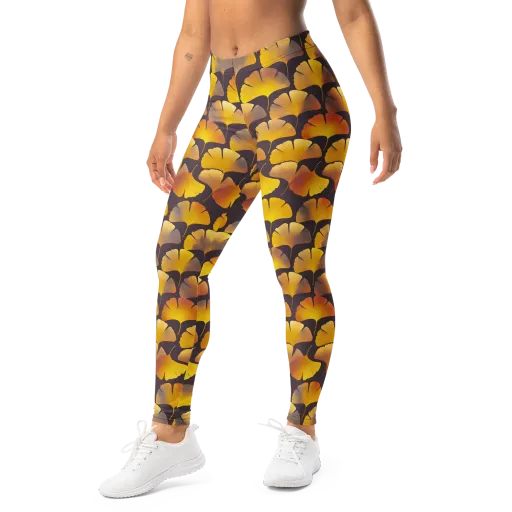 Gilded Ginkgo on a Leggings