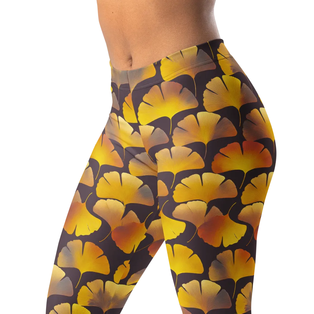 Gilded Ginkgo on Leggings — Left Front