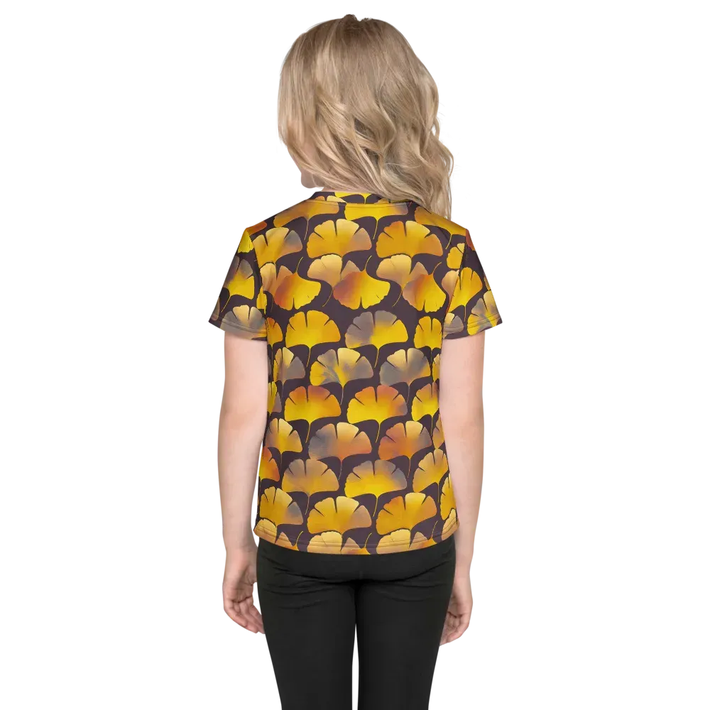 Gilded Ginkgo on Kids Crew Neck T-Shirt — Back