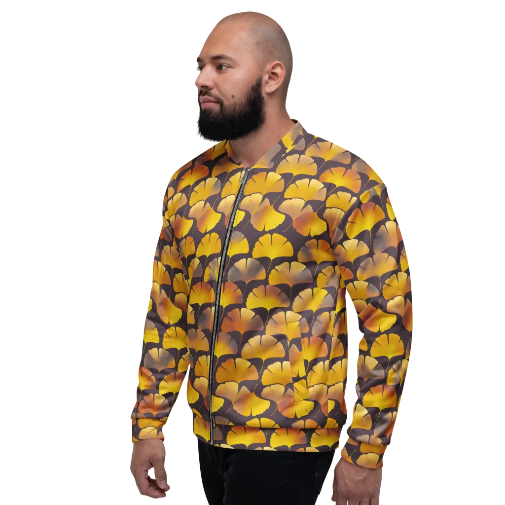 Gilded Ginkgo on Bomber Jacket — Left