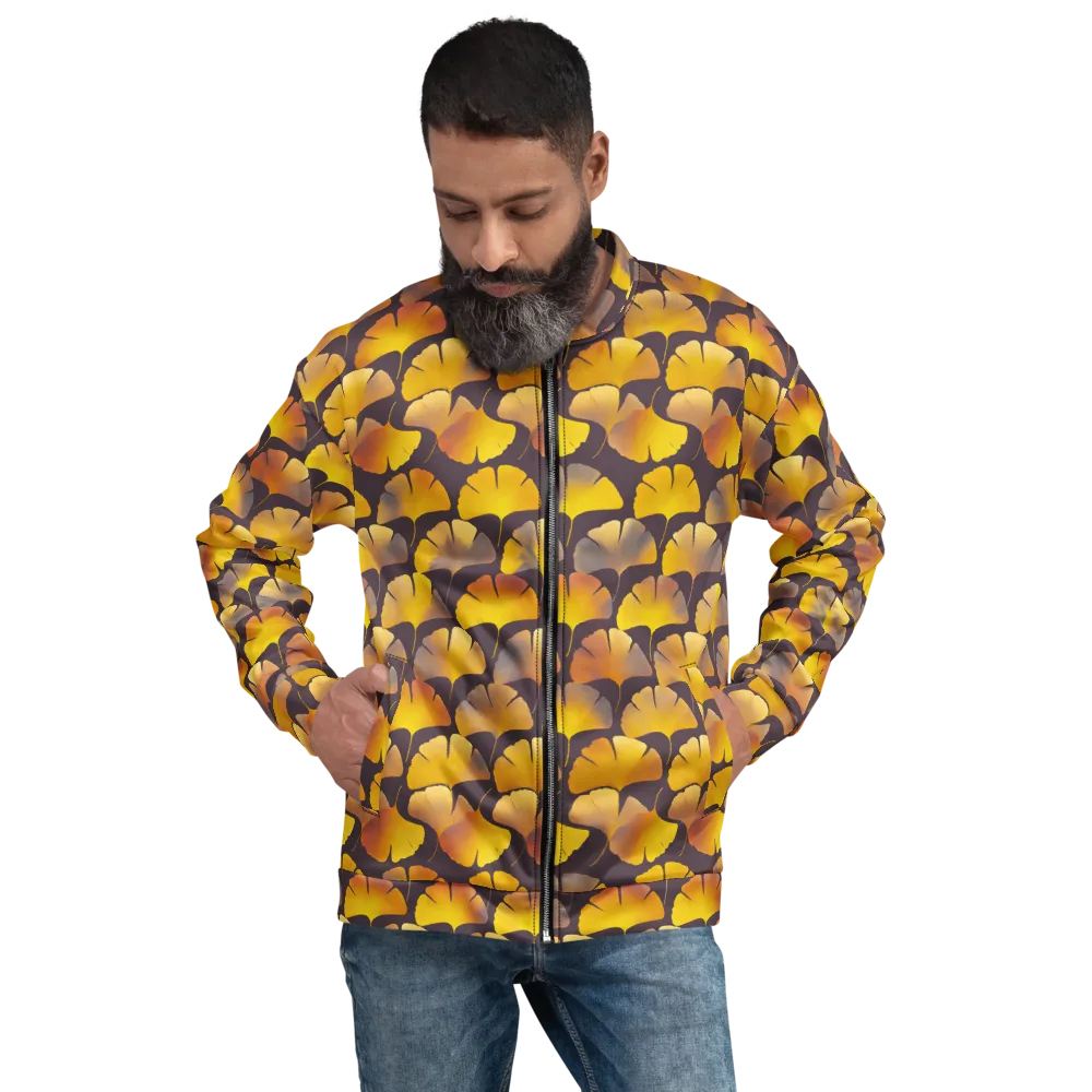 Gilded Ginkgo on Bomber Jacket — Front