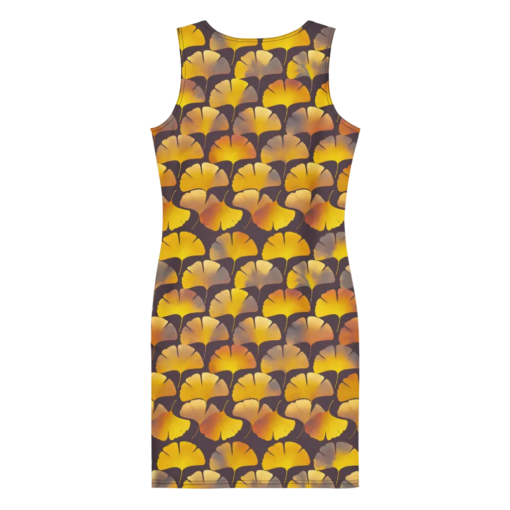 Gilded Ginkgo on Bodycon Dress — Back