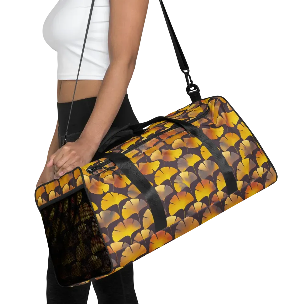Gilded Ginkgo on Duffle Bag — Front