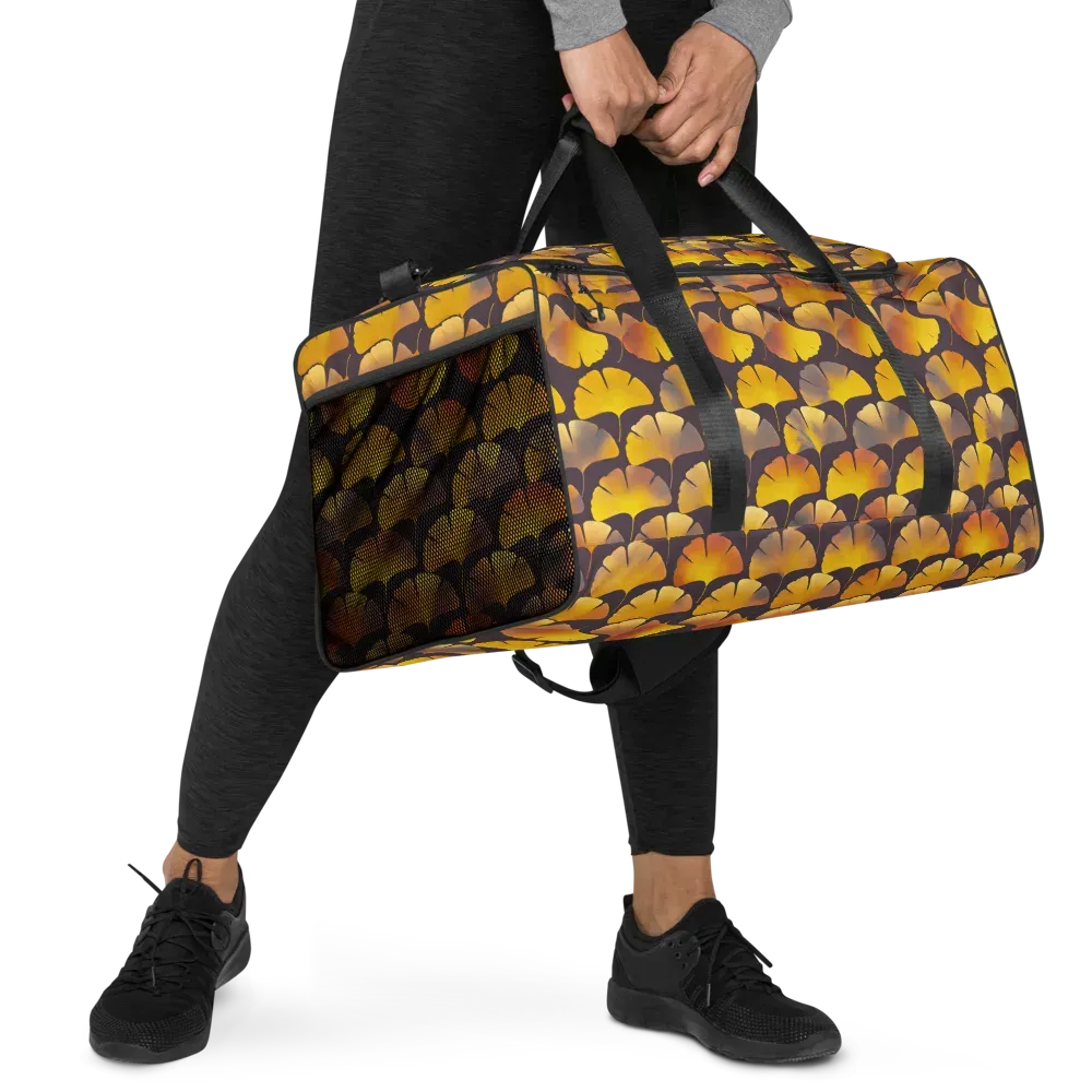 Gilded Ginkgo on Duffle Bag — Right Front